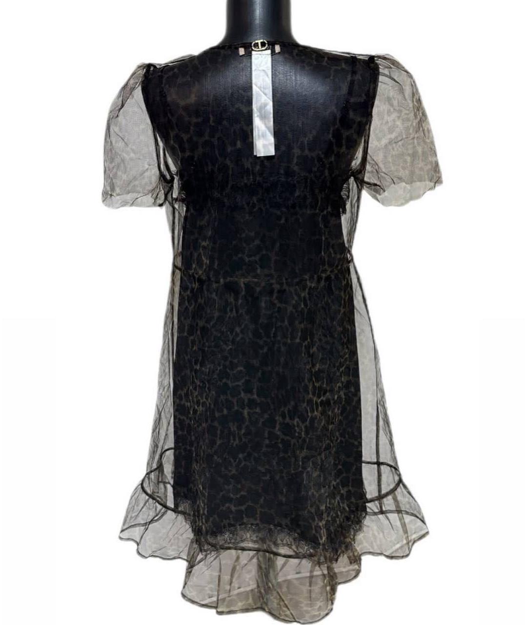 TWIN-SET Хаки полиэстеровое коктейльное платье, фото 2