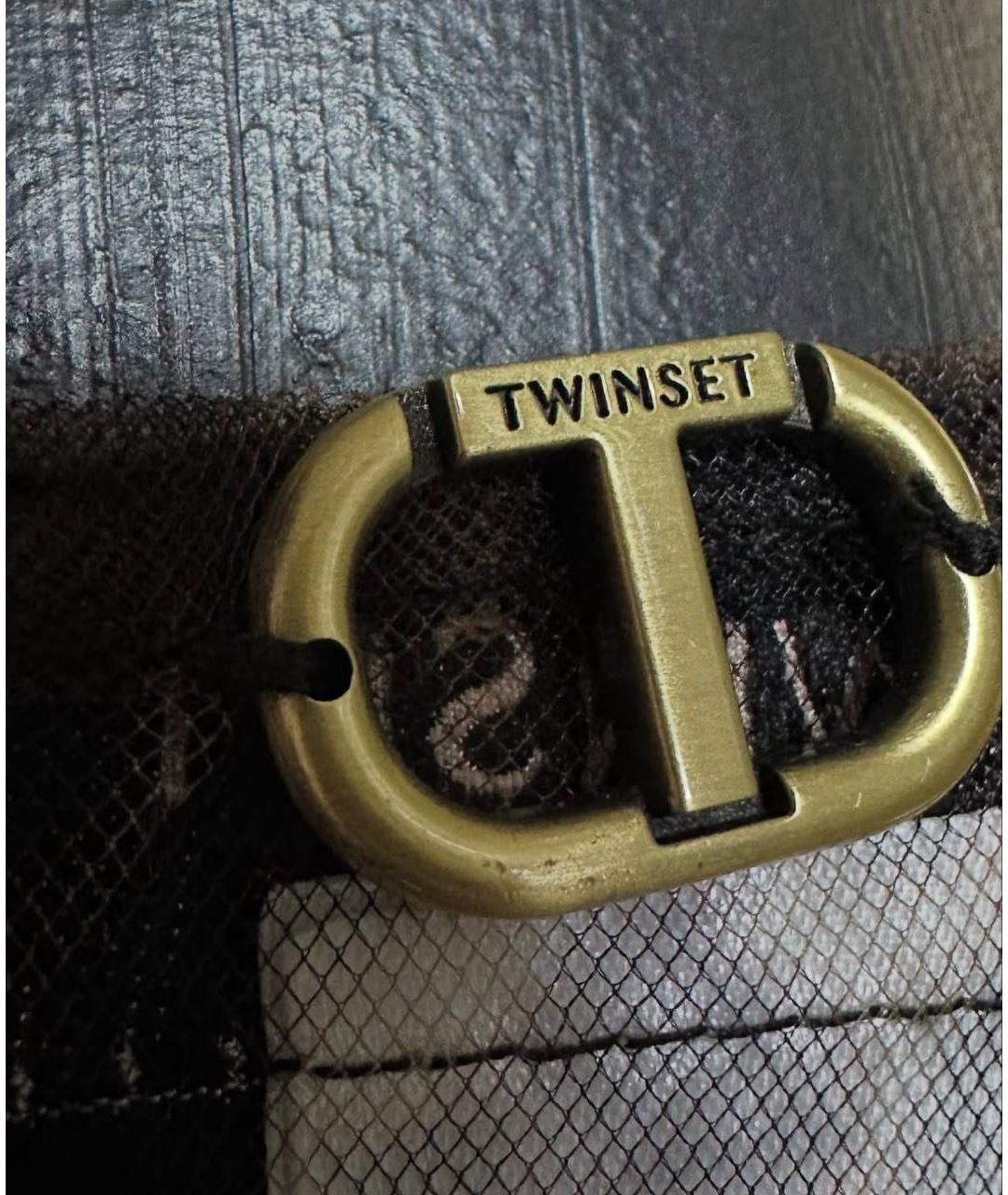 TWIN-SET Хаки полиэстеровое коктейльное платье, фото 4