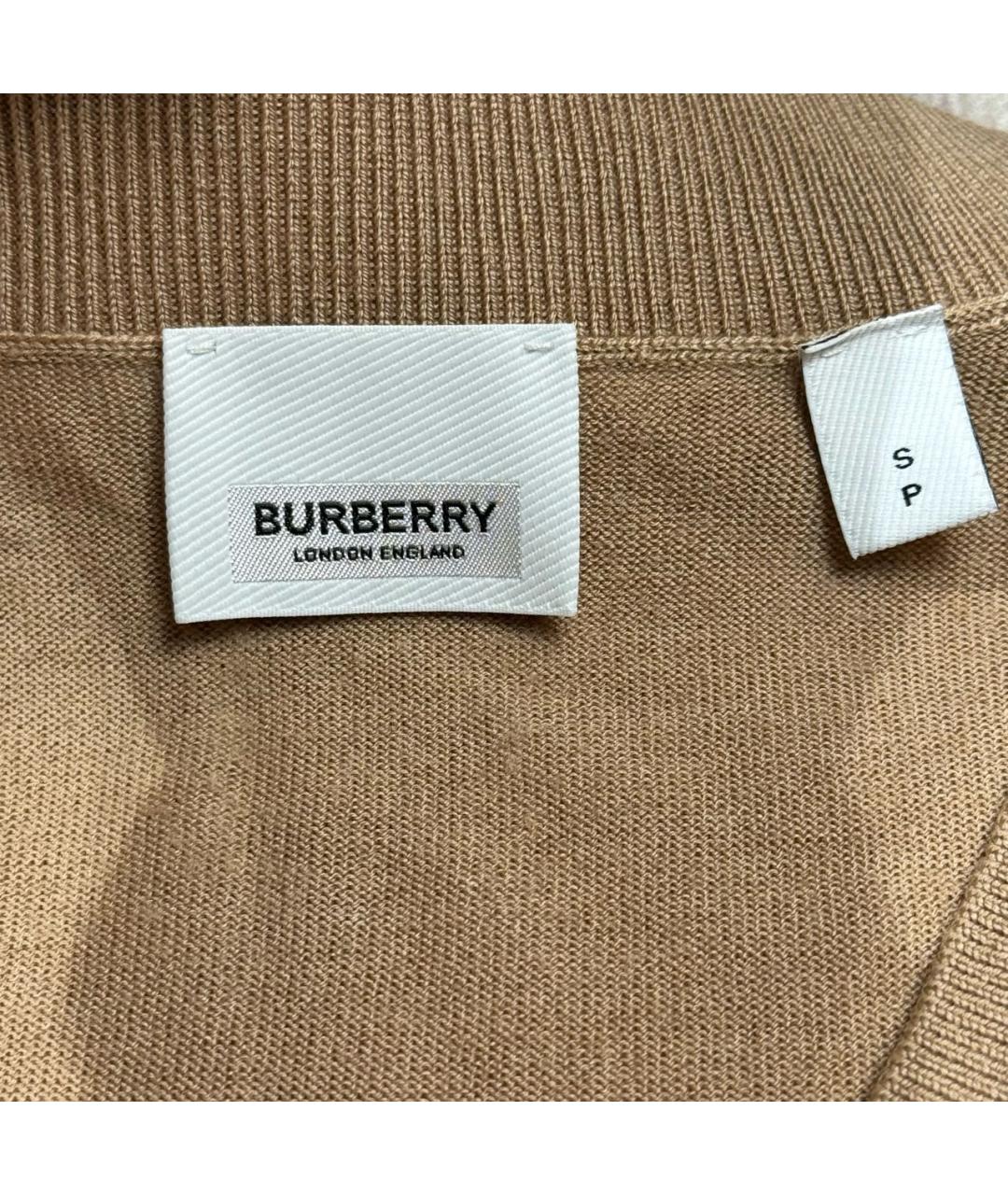 BURBERRY Бежевый шерстяной джемпер / свитер, фото 4