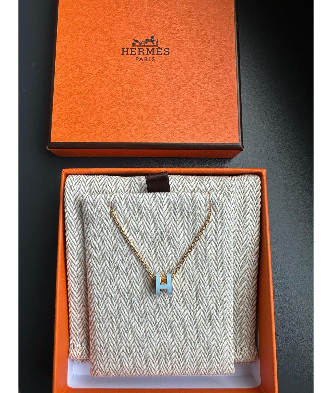 HERMES Голубая металлическая подвеска, фото 4