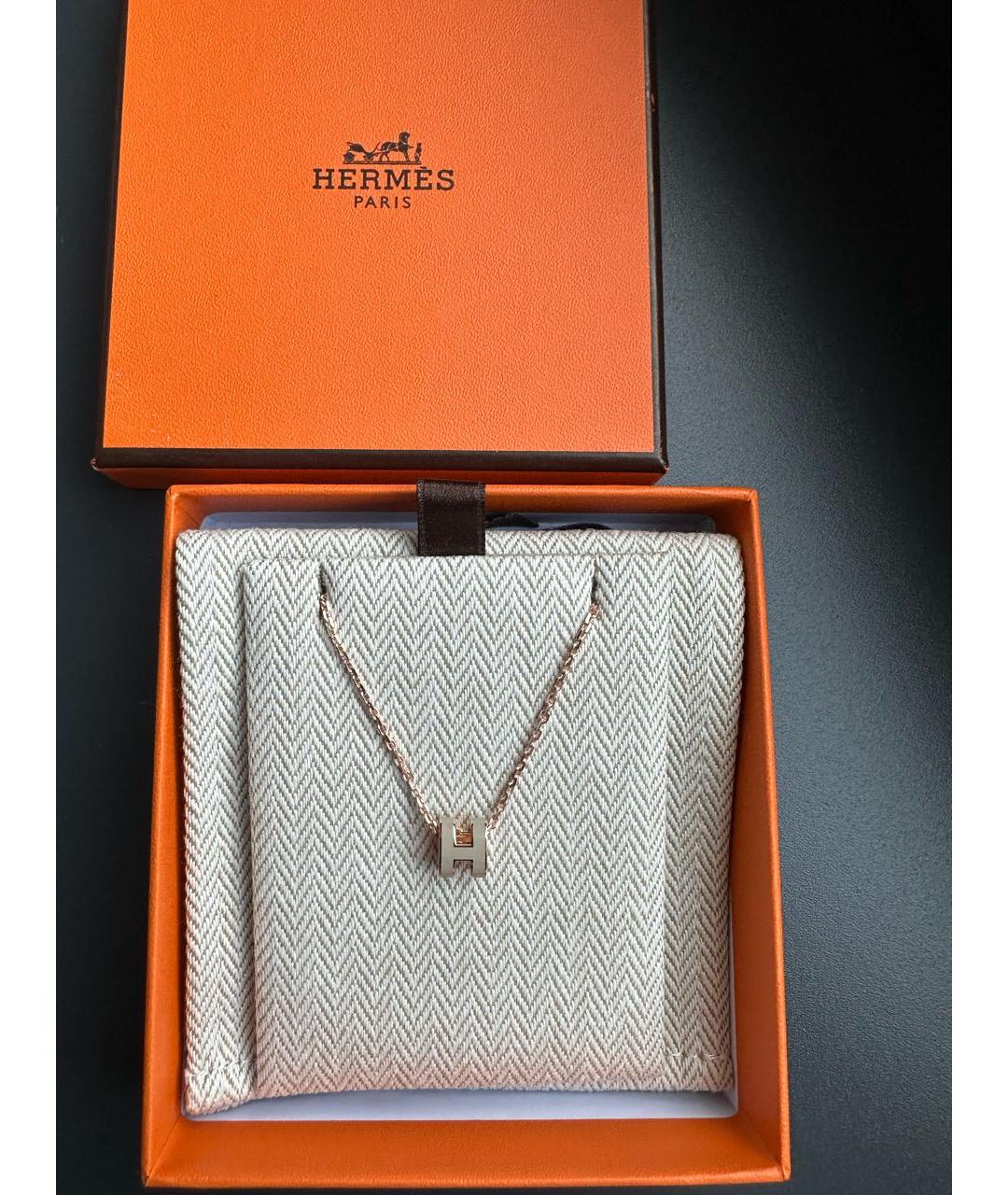 HERMES Бежевая металлическая подвеска, фото 4