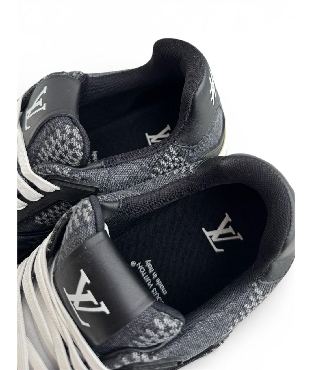 LOUIS VUITTON Серые текстильные высокие кроссовки / кеды, фото 5