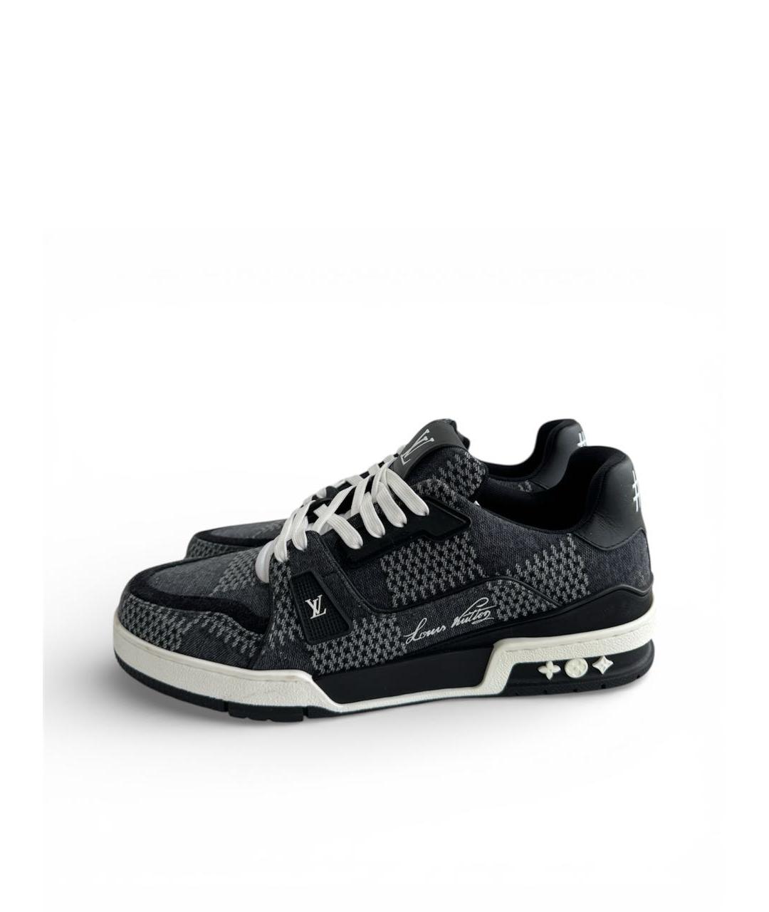 LOUIS VUITTON Серые текстильные высокие кроссовки / кеды, фото 9