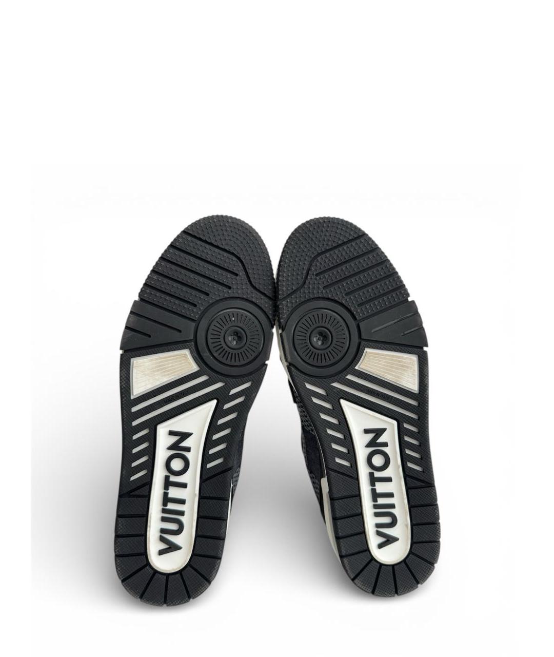 LOUIS VUITTON Серые текстильные высокие кроссовки / кеды, фото 6