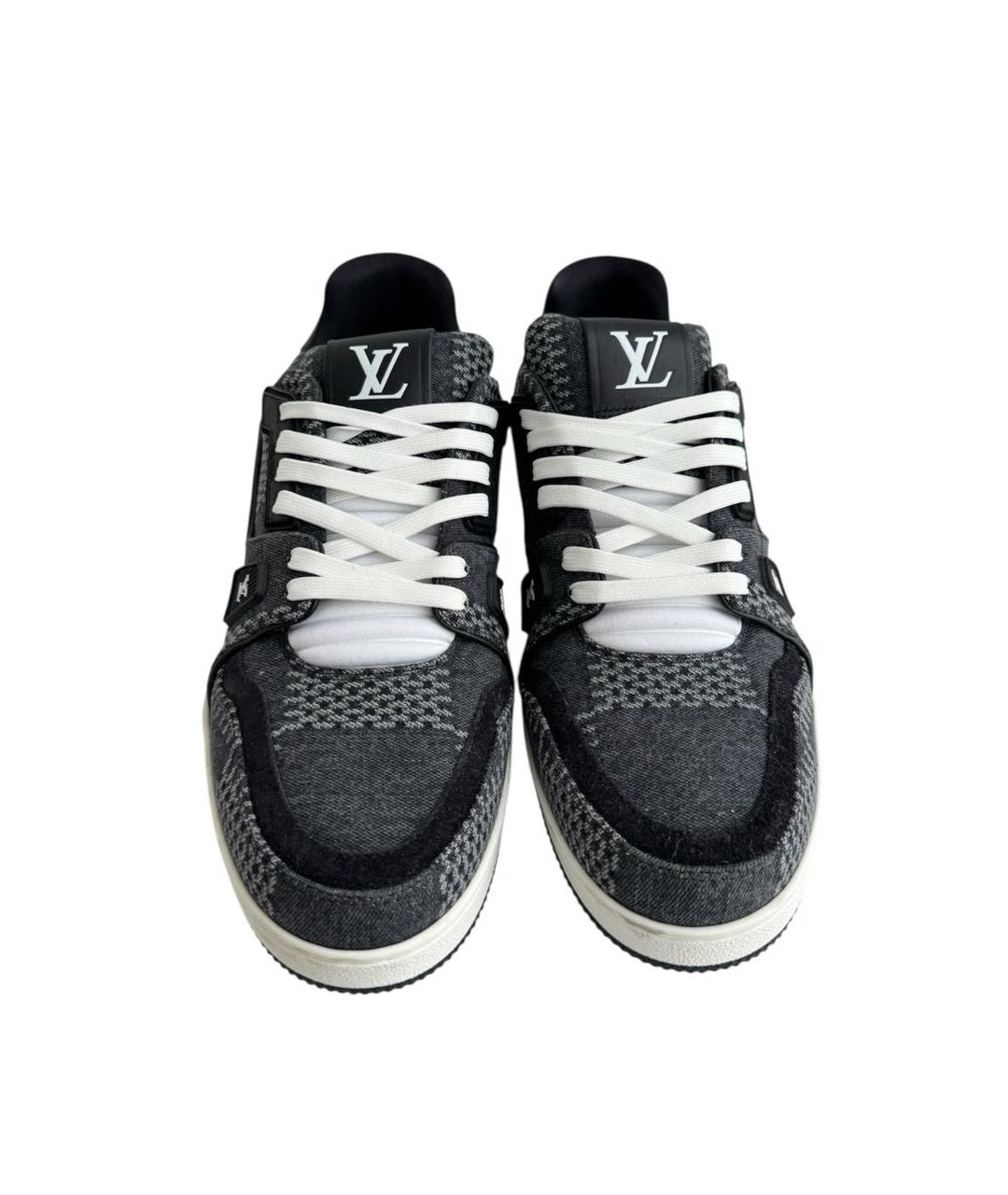 LOUIS VUITTON Серые текстильные высокие кроссовки / кеды, фото 7