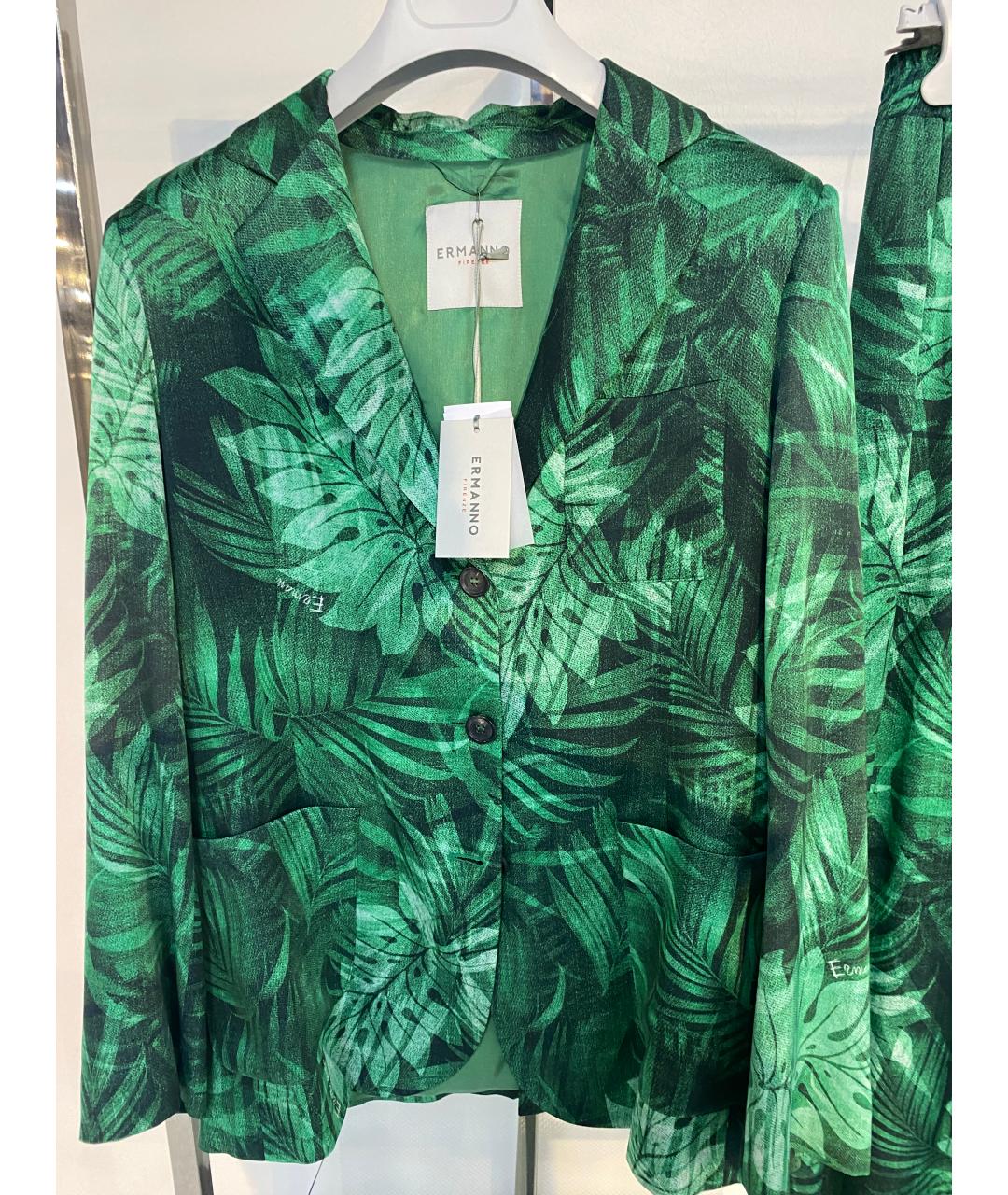 ERMANNO FIRENZE Зеленый вискозный костюм с брюками, фото 7