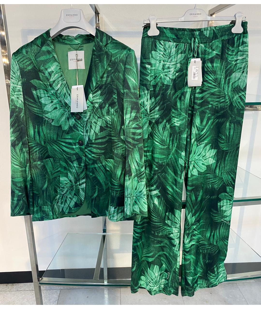 ERMANNO FIRENZE Зеленый вискозный костюм с брюками, фото 5
