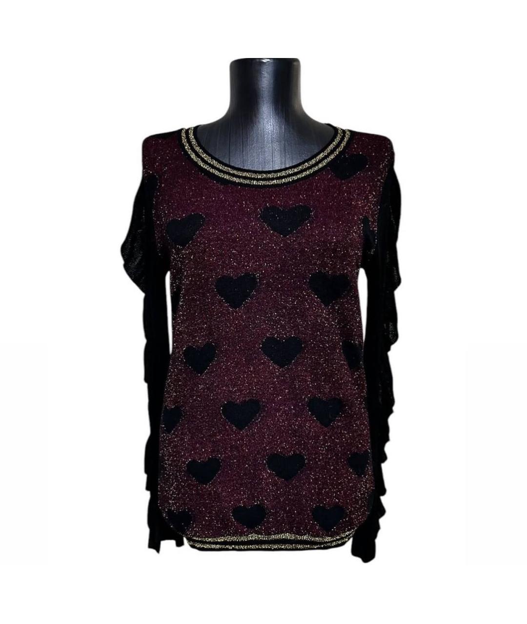 LIU JO Бордовый вискозный джемпер / свитер, фото 5