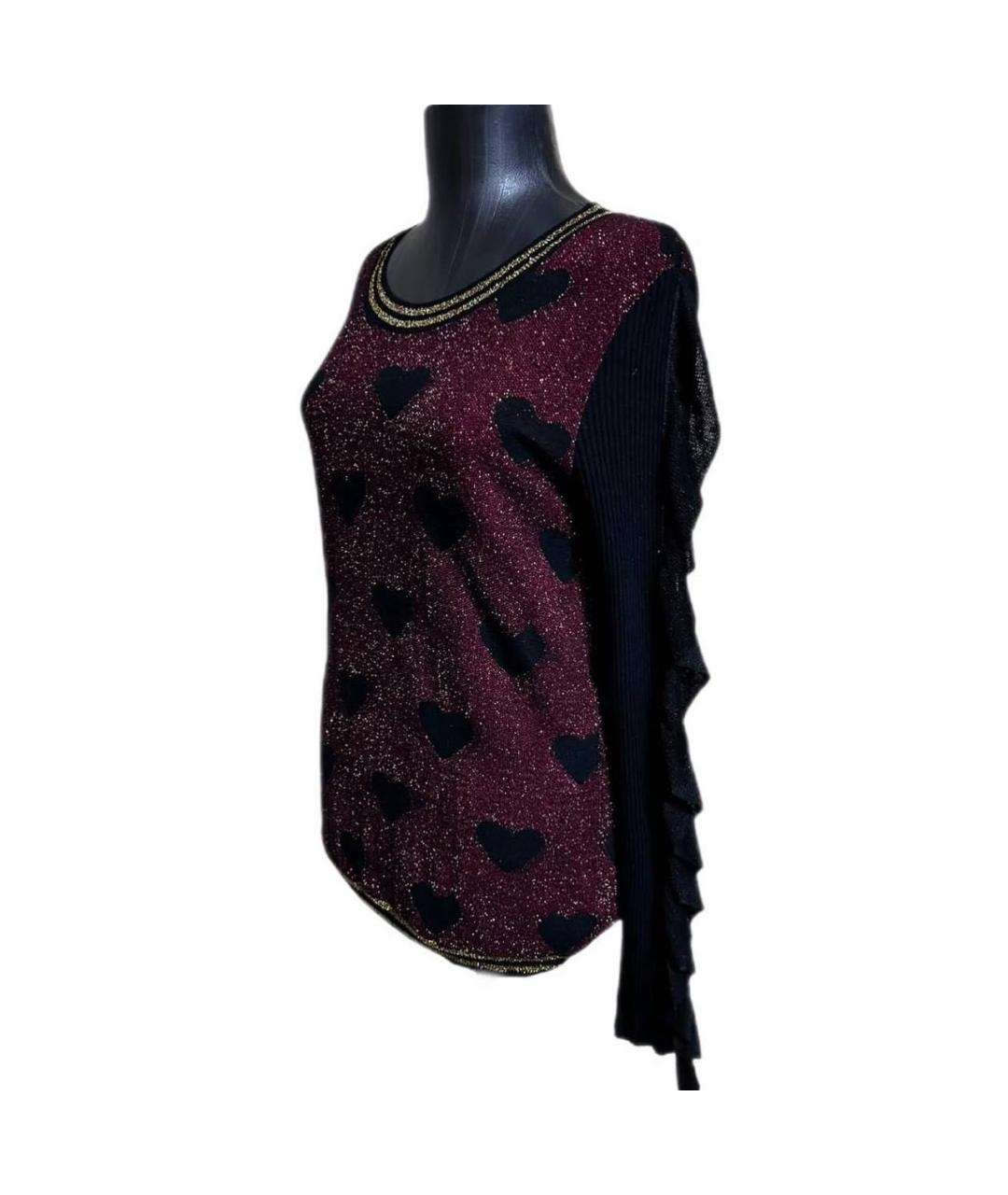 LIU JO Бордовый вискозный джемпер / свитер, фото 6