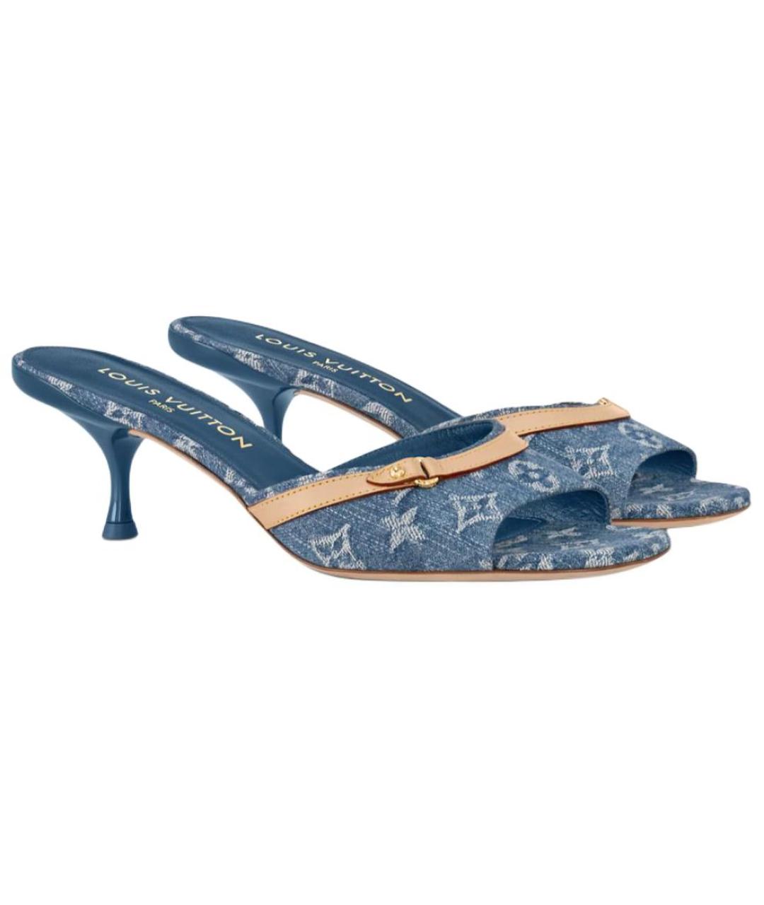 LOUIS VUITTON Синие мюли, фото 3