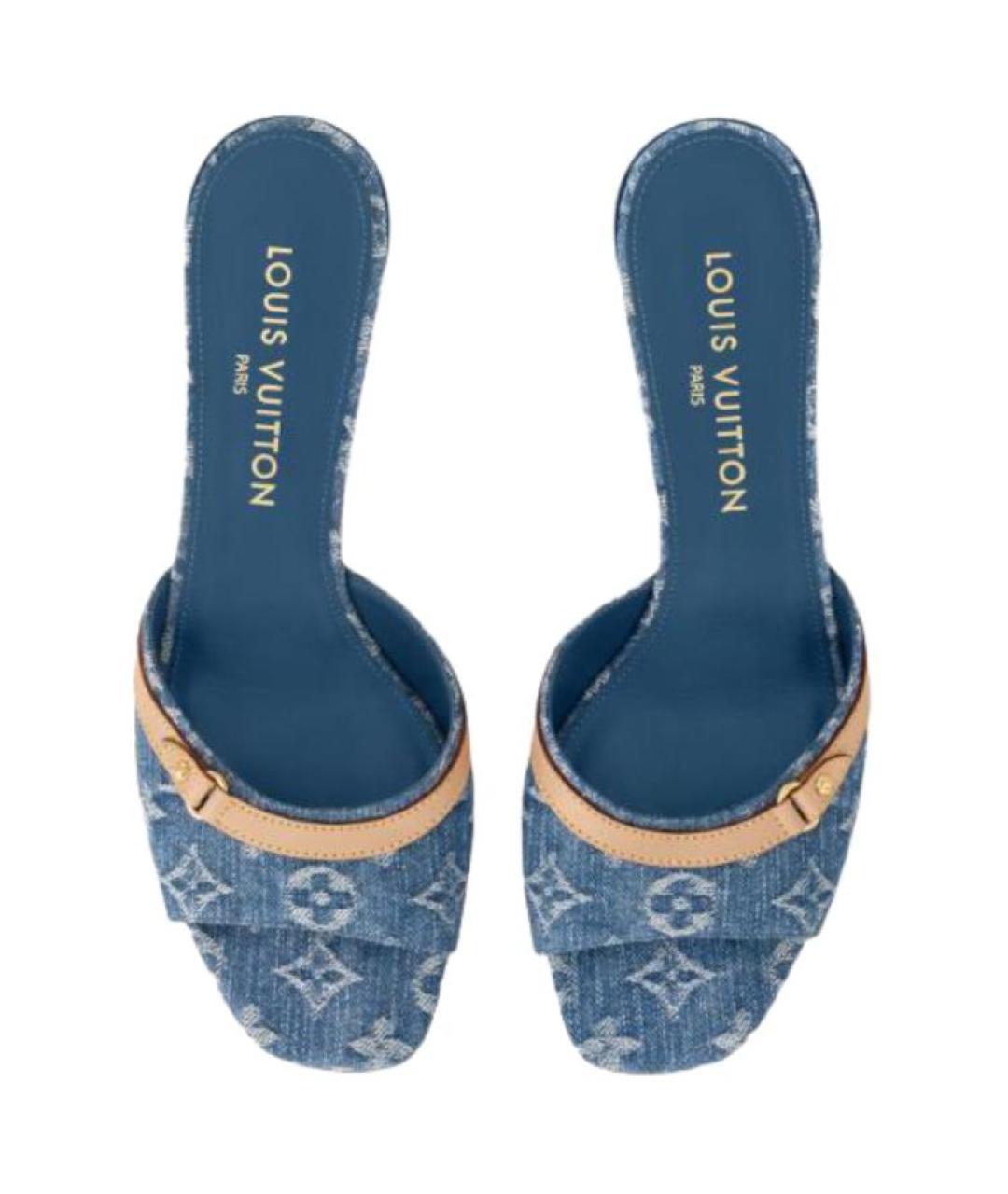 LOUIS VUITTON Синие мюли, фото 4