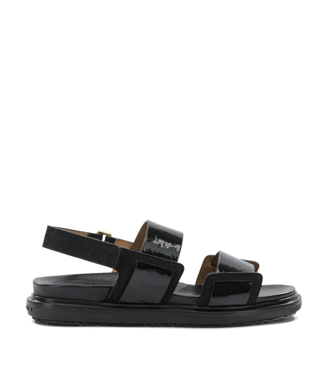 MARNI Черные сандалии из лакированной кожи, фото 1