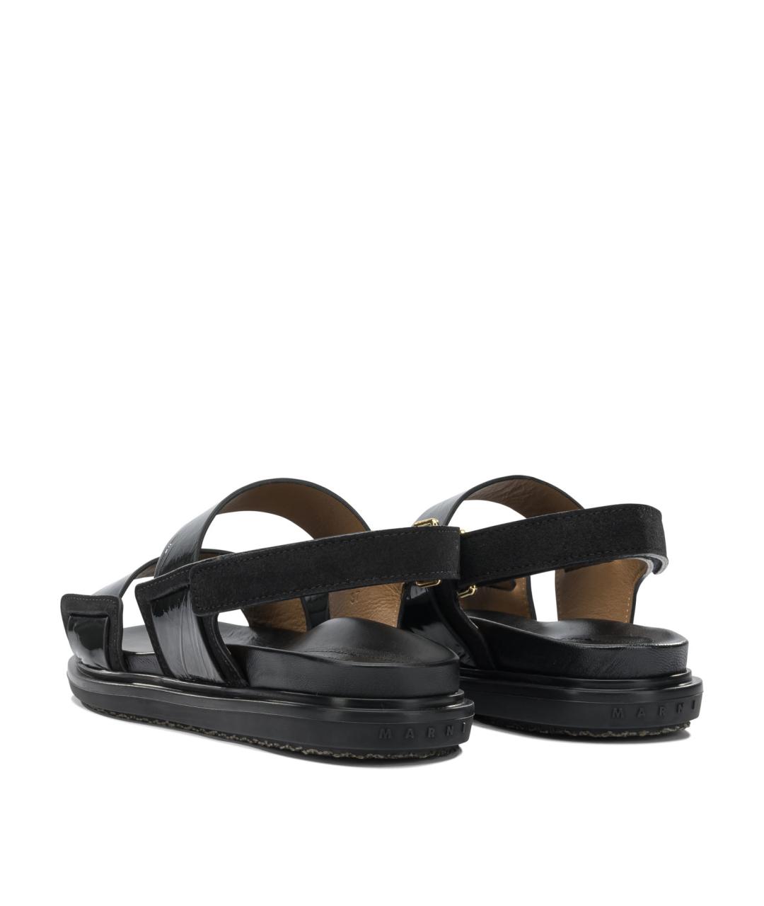 MARNI Черные сандалии из лакированной кожи, фото 3