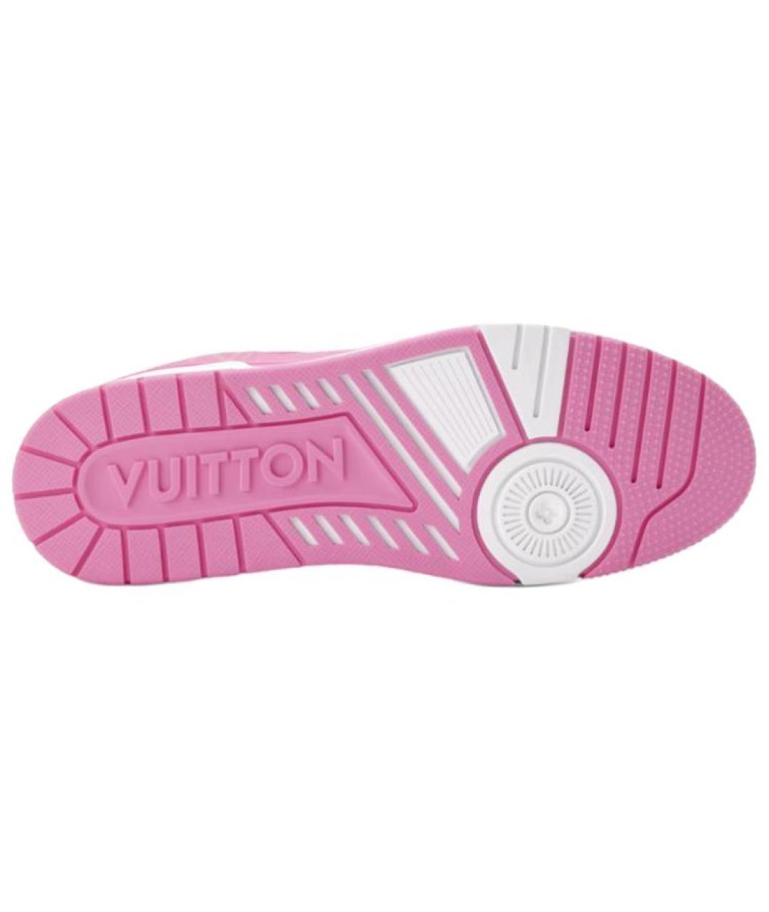 LOUIS VUITTON Розовые кожаные низкие кроссовки / кеды, фото 6