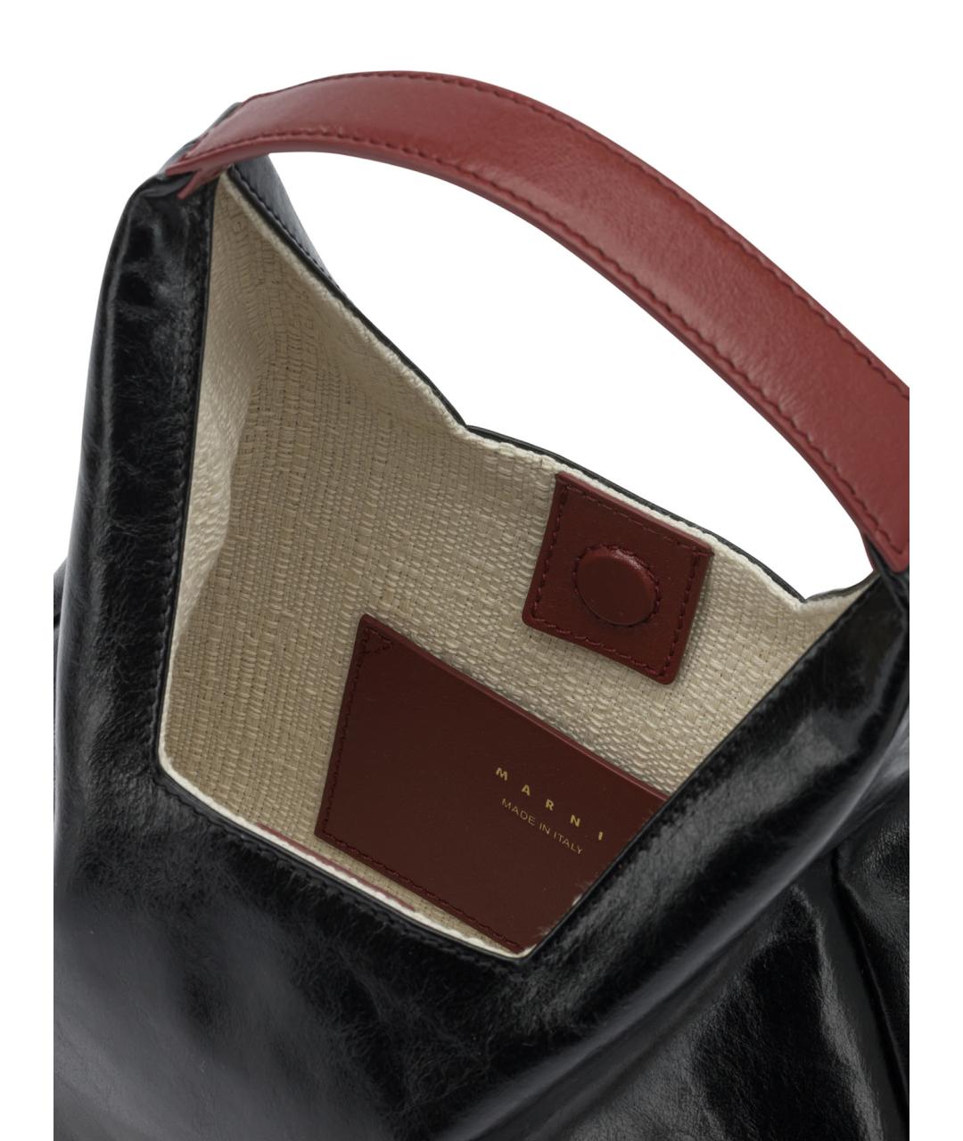 MARNI Черная кожаная сумка через плечо, фото 5