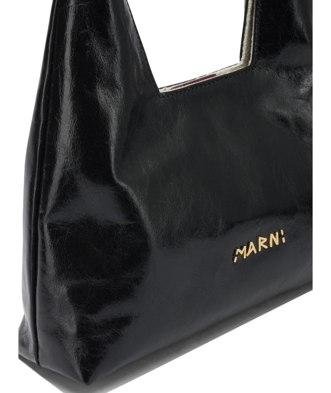 MARNI Черная кожаная сумка через плечо, фото 4