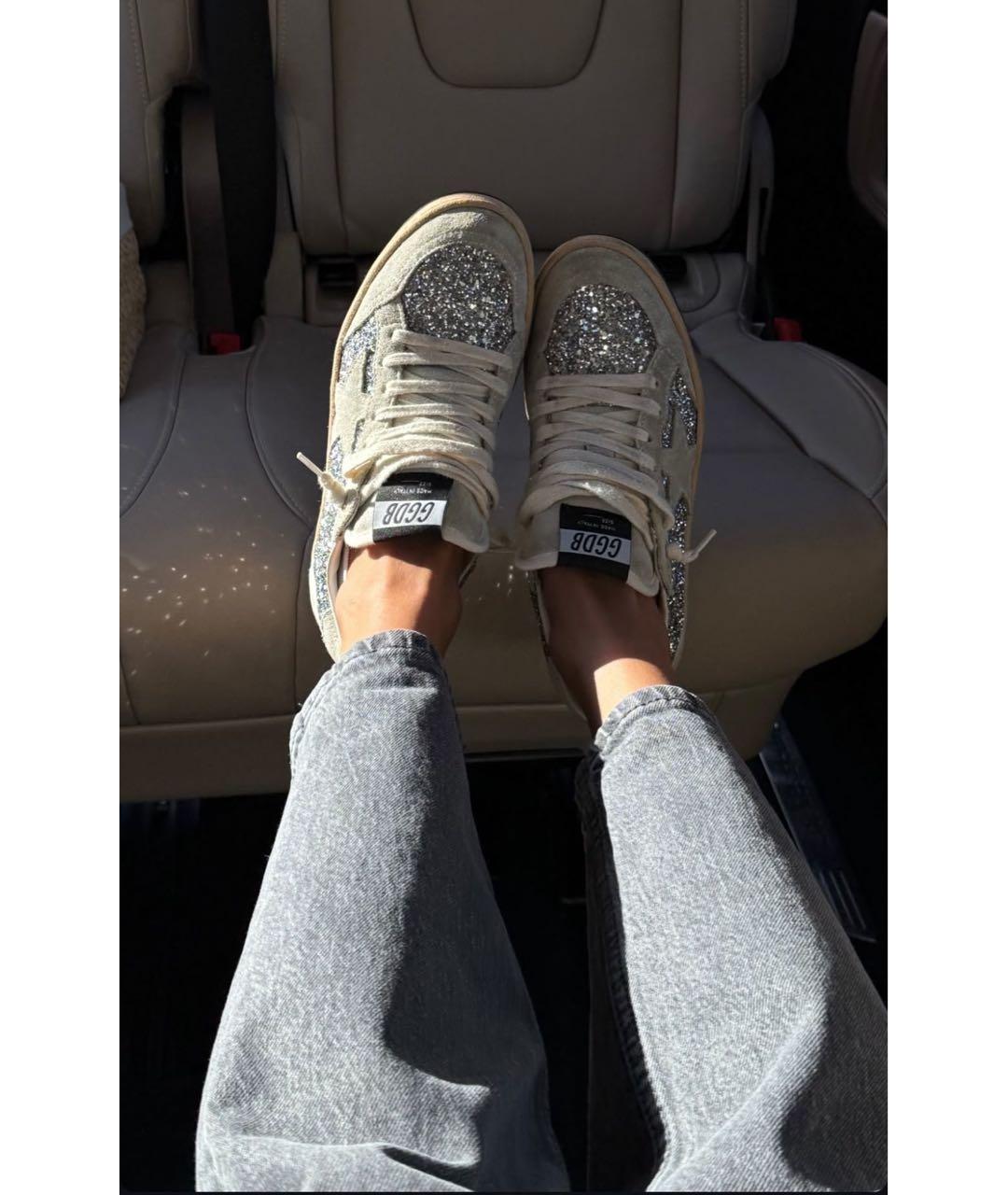 GOLDEN GOOSE DELUXE BRAND Серебряные кожаные кеды, фото 4