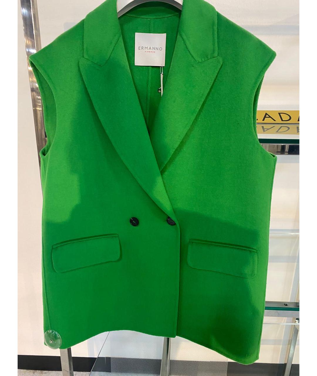 ERMANNO FIRENZE Зеленый шерстяной жилет, фото 4