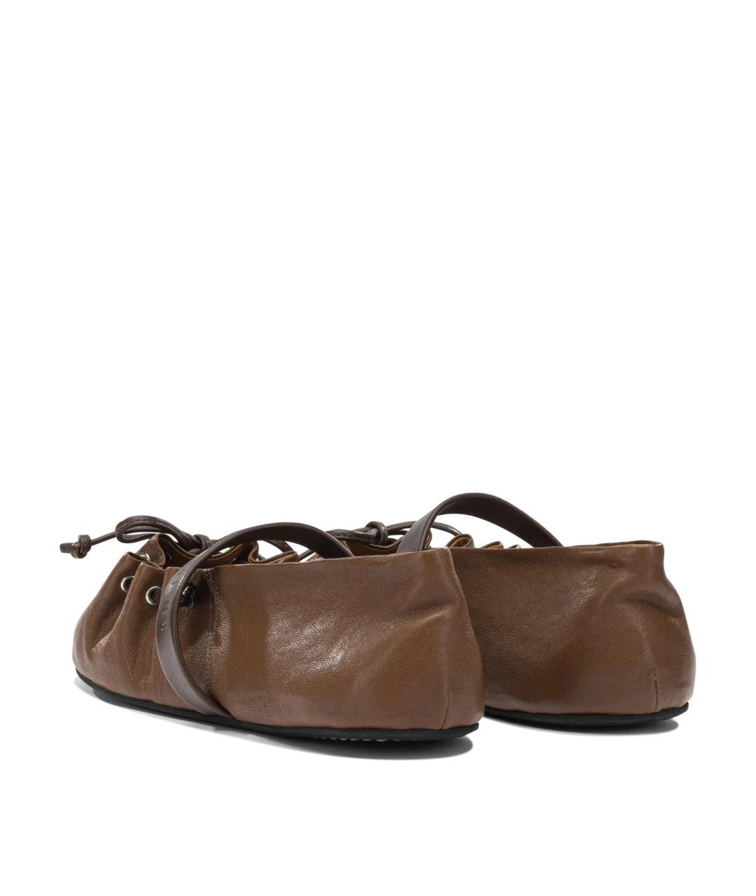 MARNI Коричневые кожаные балетки, фото 4