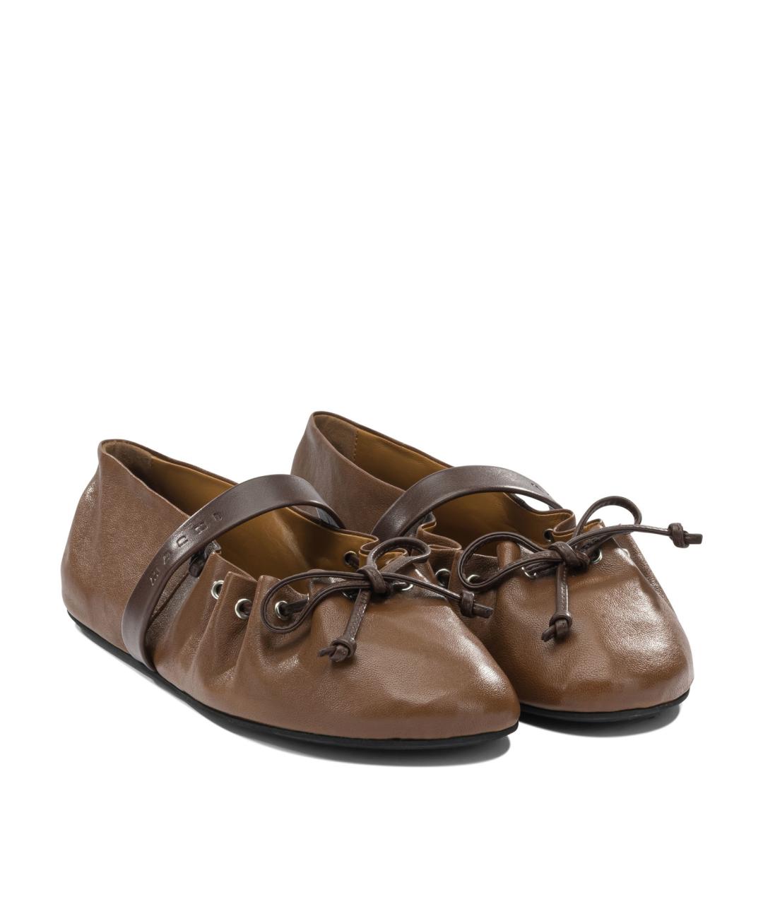 MARNI Коричневые кожаные балетки, фото 2