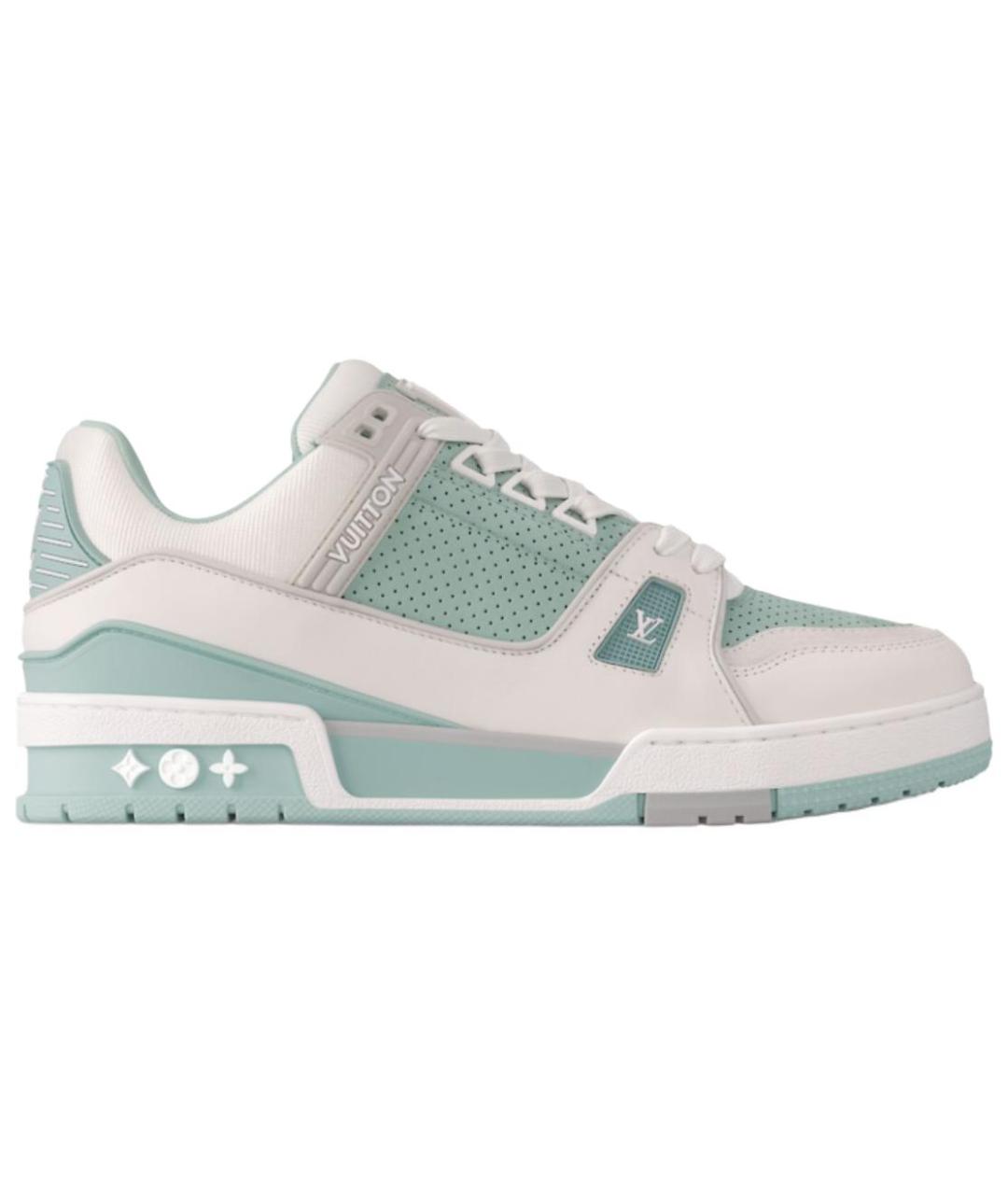 LOUIS VUITTON Зеленые кожаные кроссовки, фото 1