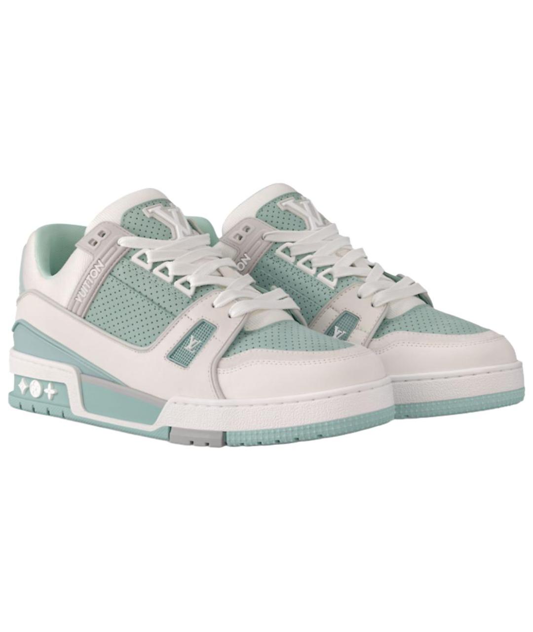 LOUIS VUITTON Зеленые кожаные кроссовки, фото 3