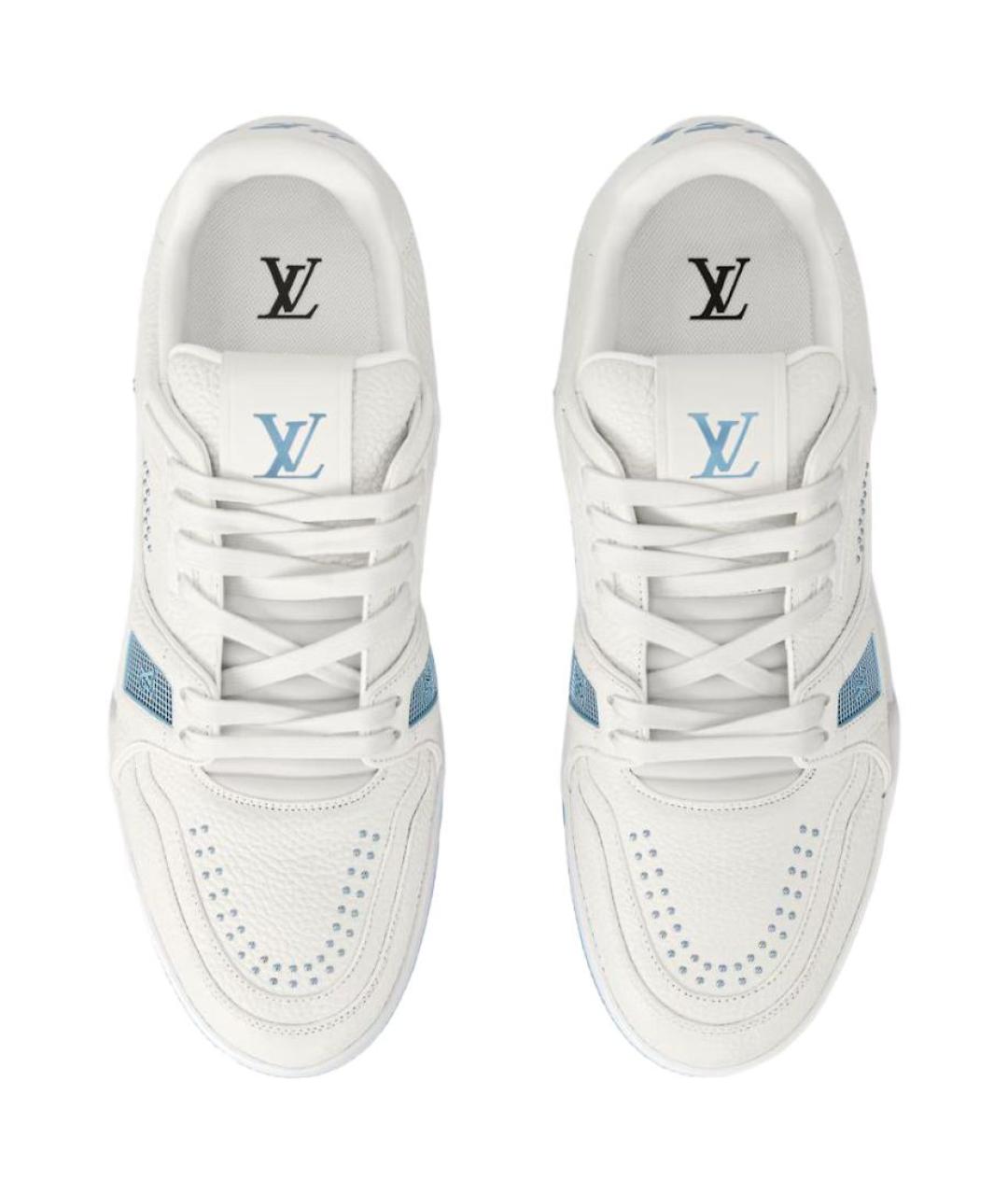 LOUIS VUITTON Синие кожаные низкие кроссовки / кеды, фото 4