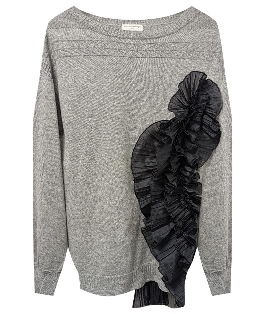 DRIES VAN NOTEN Серый кашемировый джемпер / свитер, фото 1