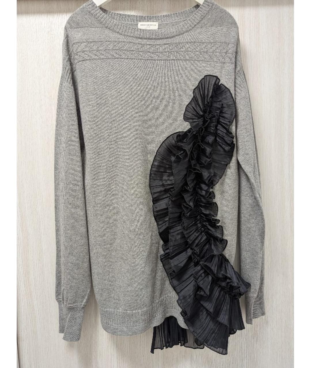DRIES VAN NOTEN Серый кашемировый джемпер / свитер, фото 10
