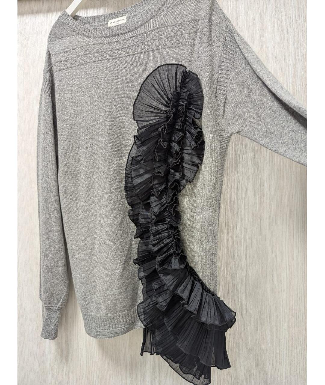 DRIES VAN NOTEN Серый кашемировый джемпер / свитер, фото 5