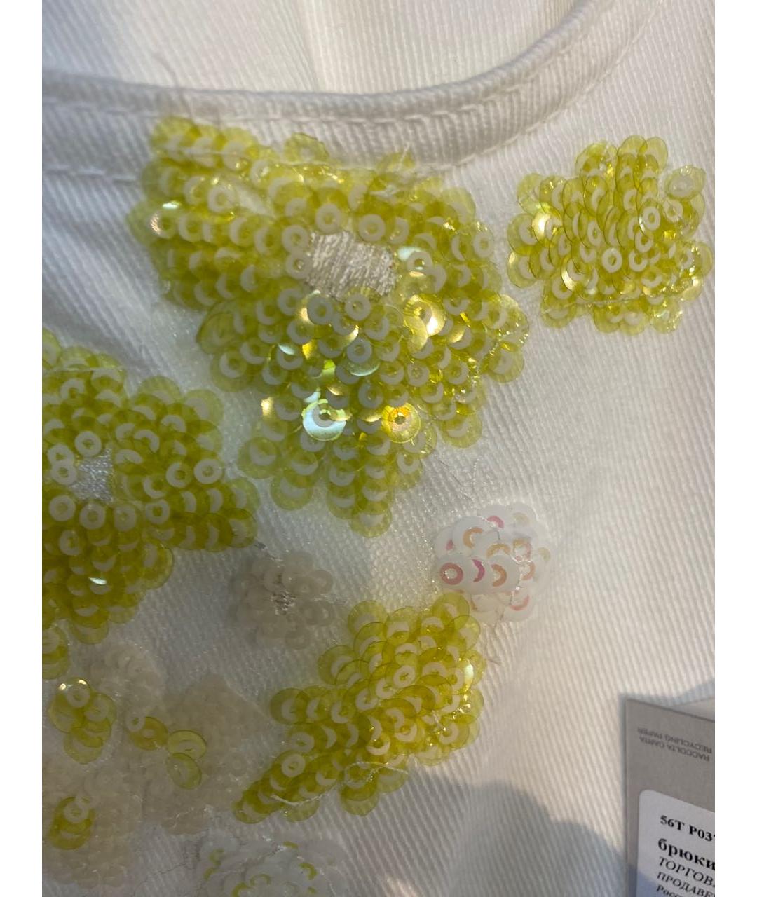 ERMANNO FIRENZE Белые хлопко-эластановые прямые джинсы, фото 4