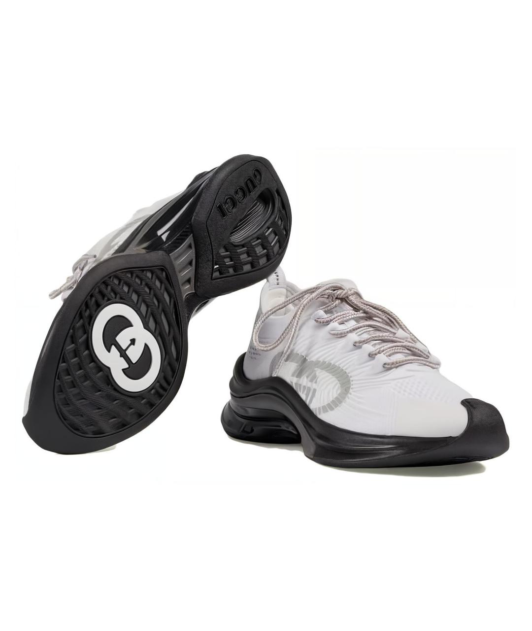 GUCCI Серые текстильные кроссовки, фото 5