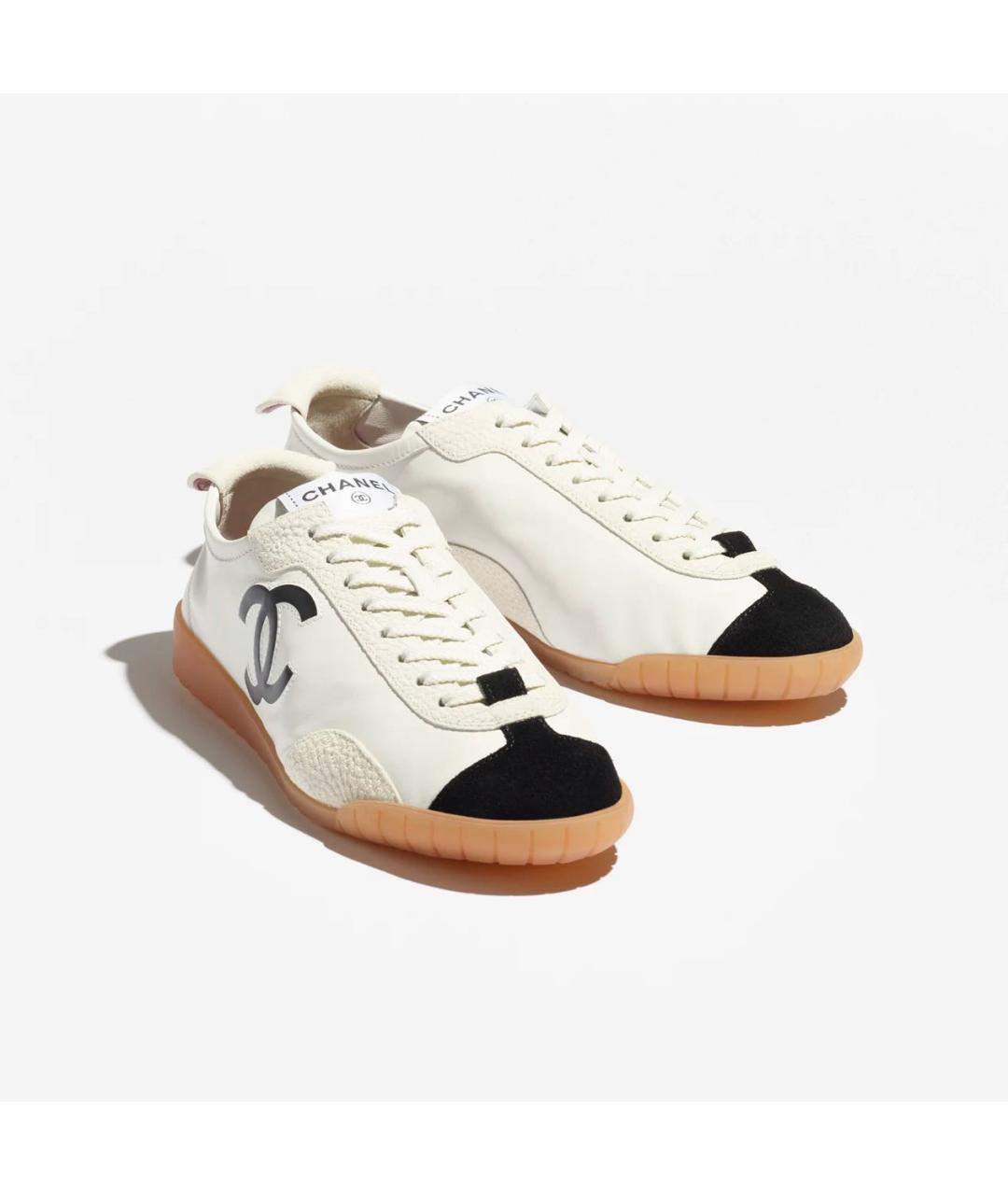 CHANEL Белые кожаные кеды, фото 2