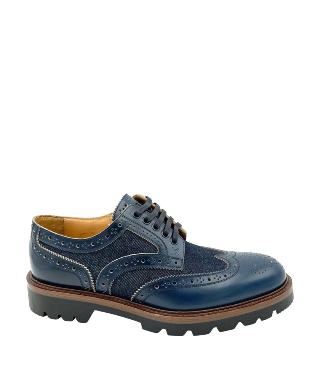 LOUIS VUITTON Синие кожаные туфли, фото 1