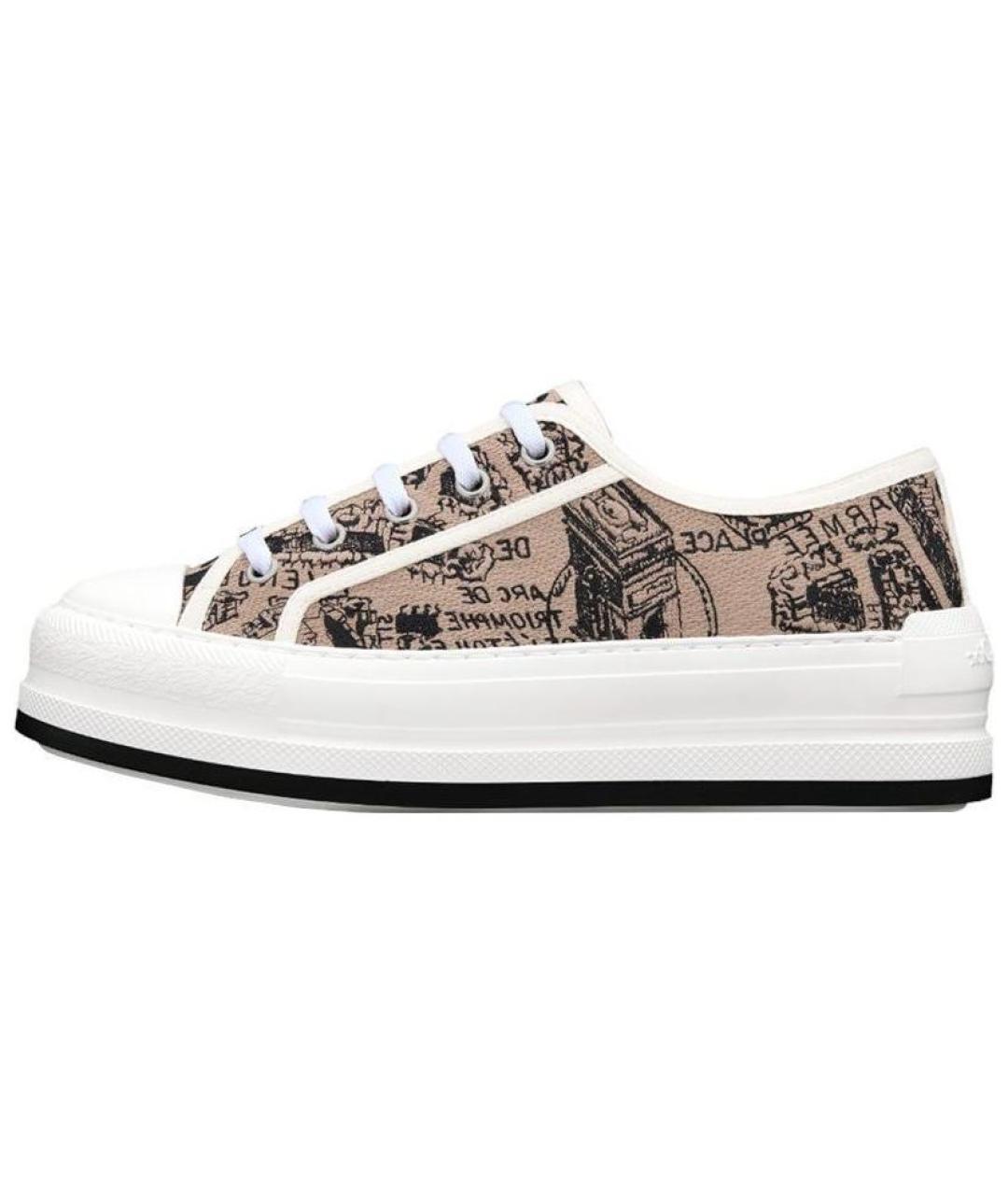 CHRISTIAN DIOR Бежевые текстильные кеды, фото 2