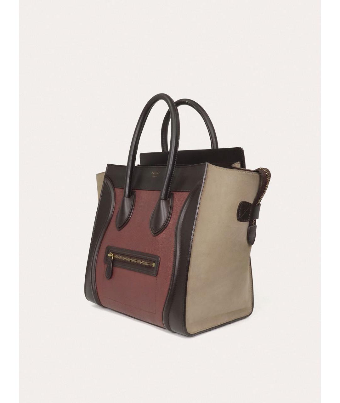 CELINE Мульти кожаная сумка с короткими ручками, фото 2