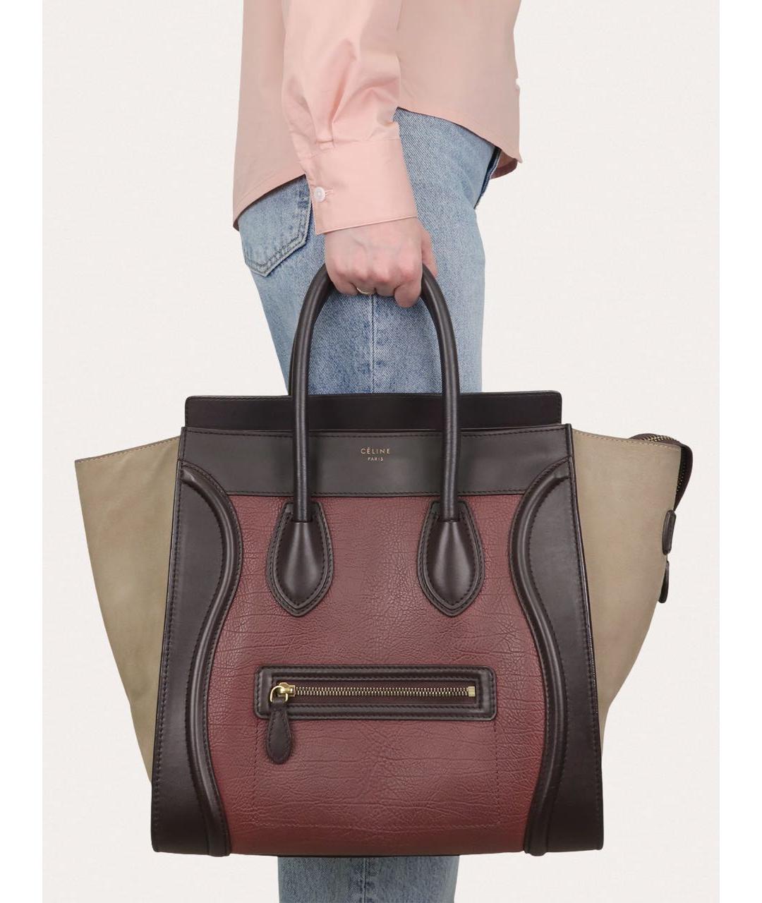 CELINE Мульти кожаная сумка с короткими ручками, фото 8