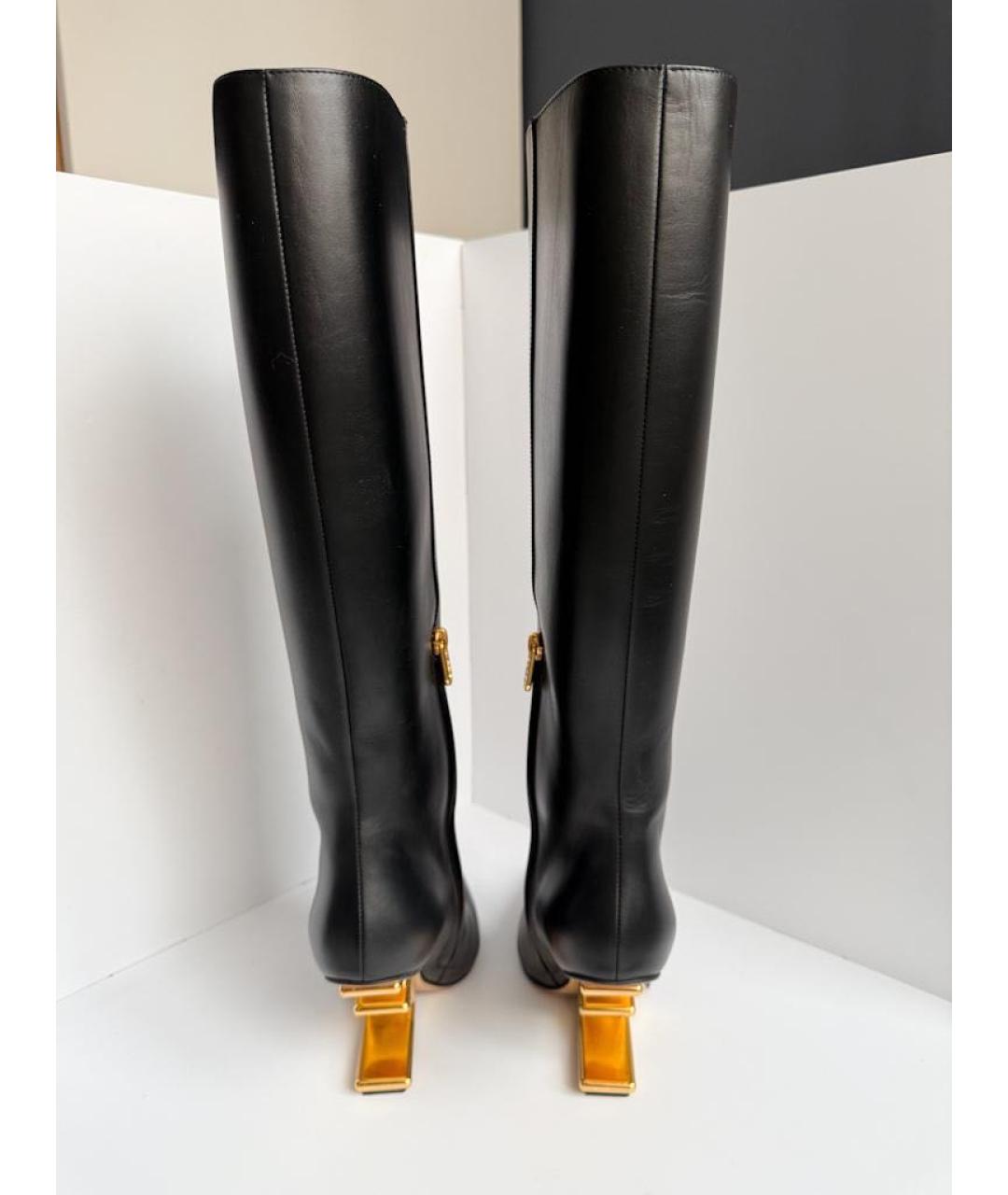 FENDI Черные кожаные сапоги, фото 4