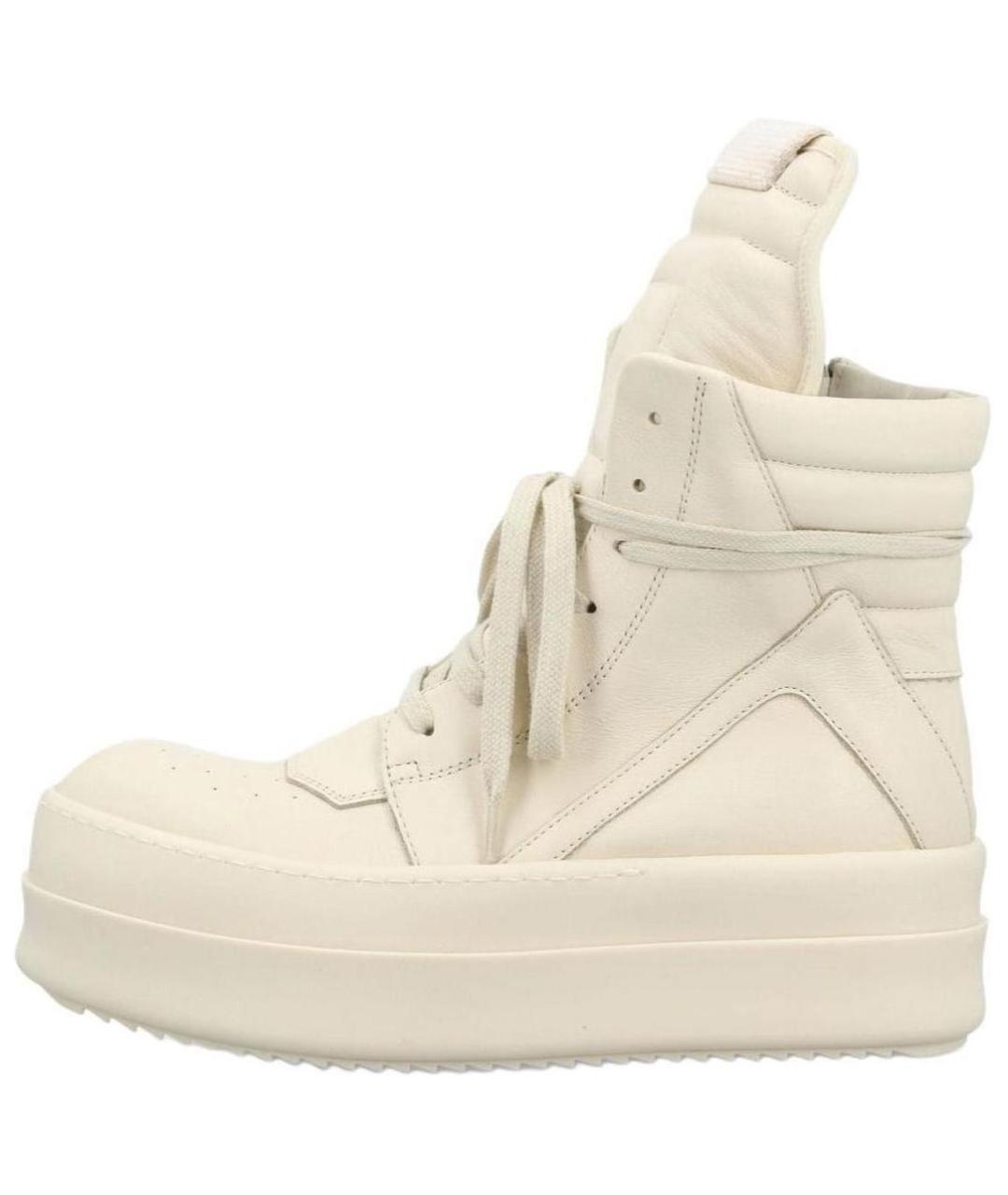 RICK OWENS Бежевые кожаные кроссовки, фото 2