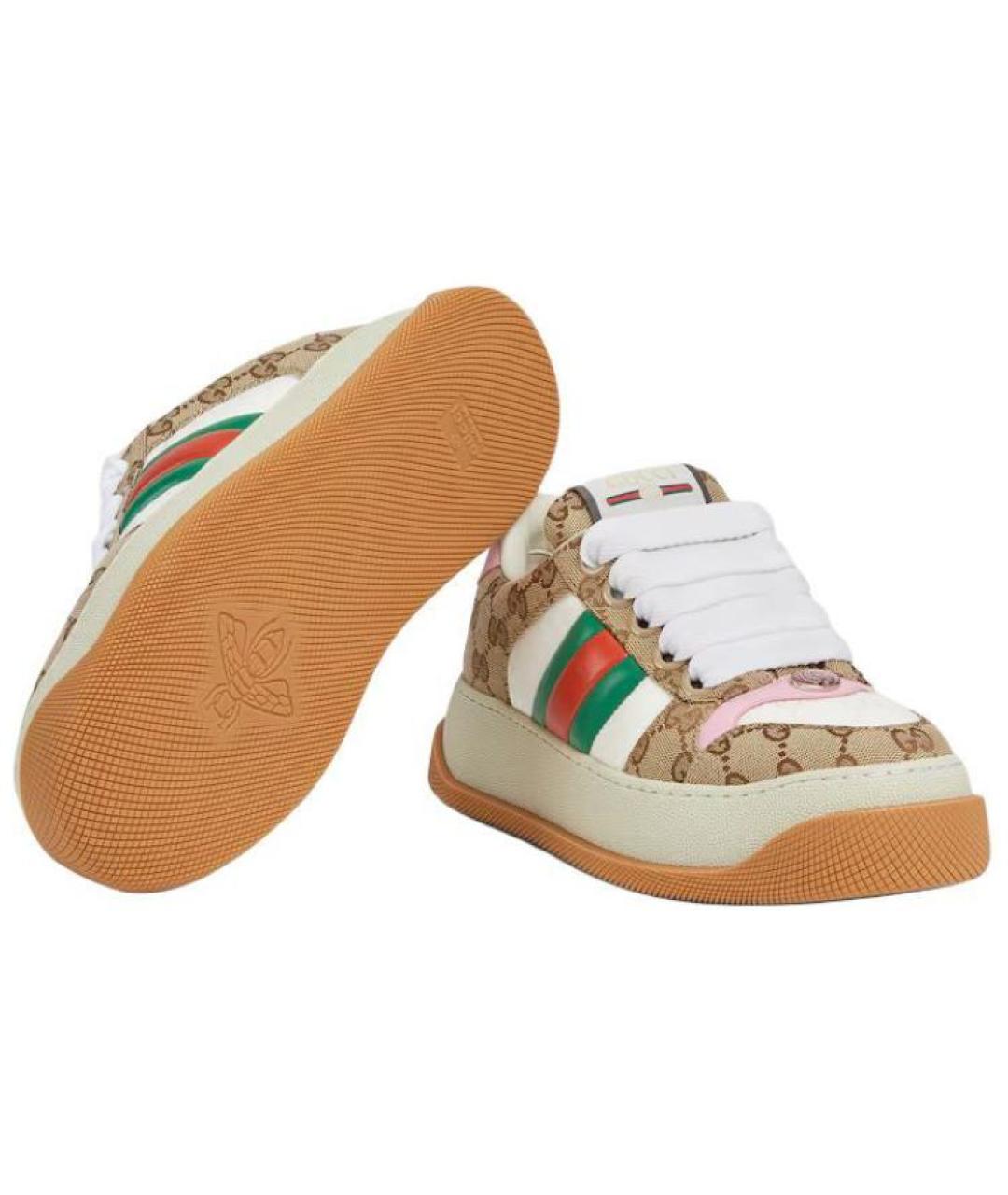 GUCCI Бежевые кроссовки, фото 5