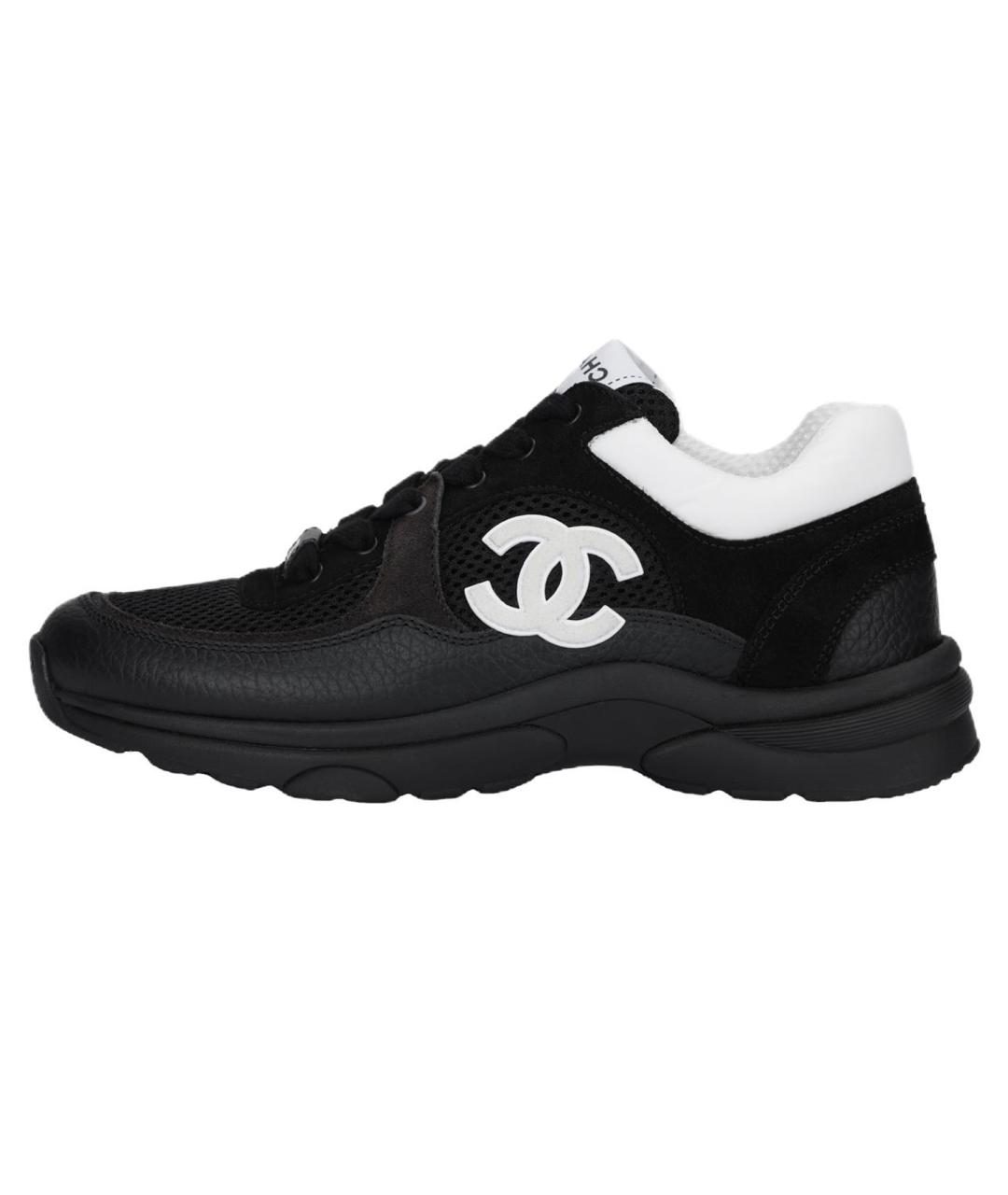 CHANEL Черные кожаные кроссовки, фото 6