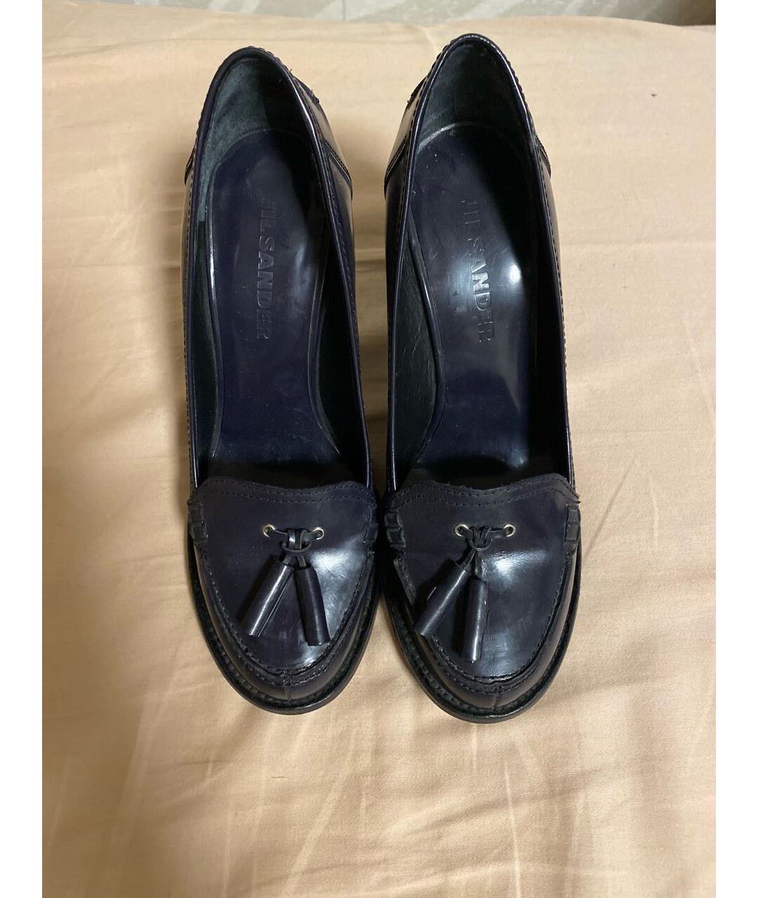 JIL SANDER Темно-синие кожаные туфли, фото 2