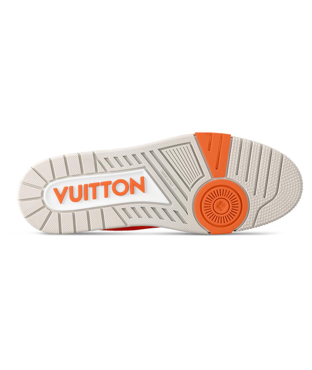 LOUIS VUITTON Оранжевое кожаные кроссовки, фото 5