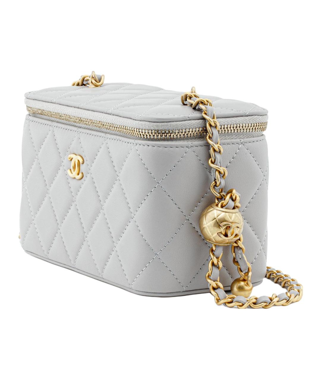 CHANEL Серая кожаная сумка через плечо, фото 2