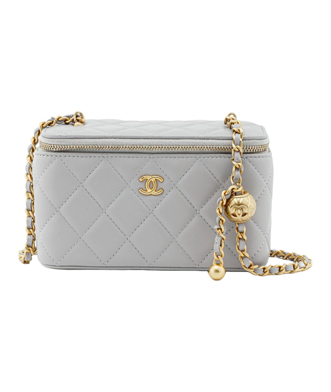 CHANEL Серая кожаная сумка через плечо, фото 5