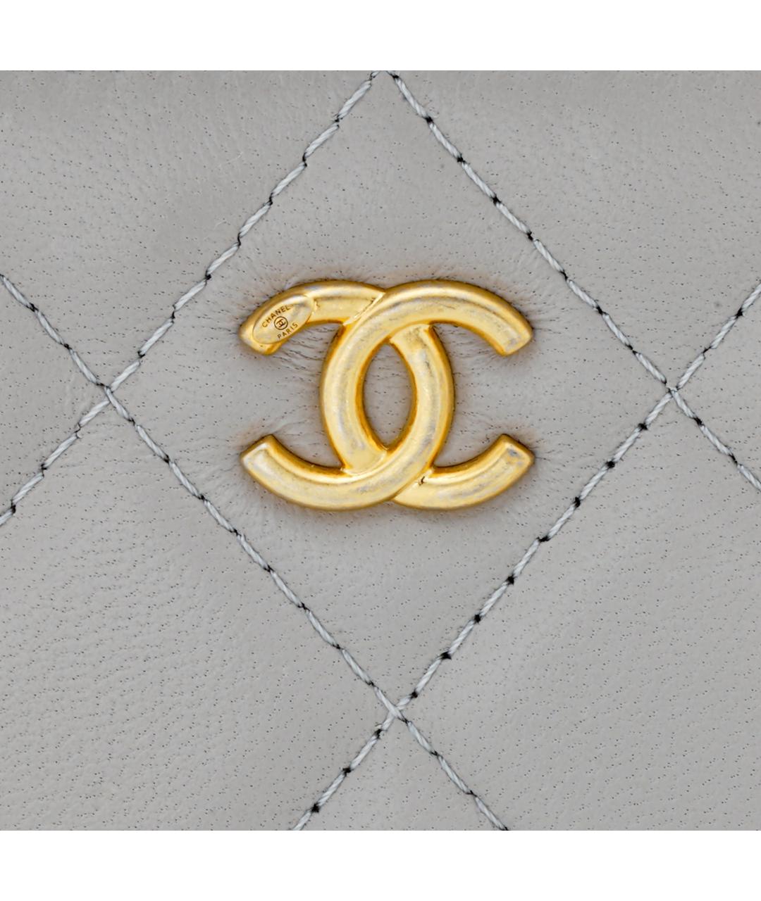 CHANEL Серая кожаная сумка через плечо, фото 4