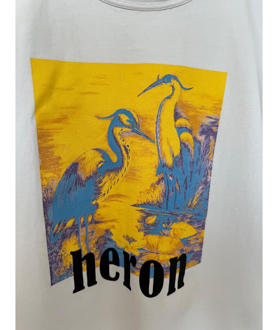 HERON PRESTON Белая хлопковая футболка, фото 4