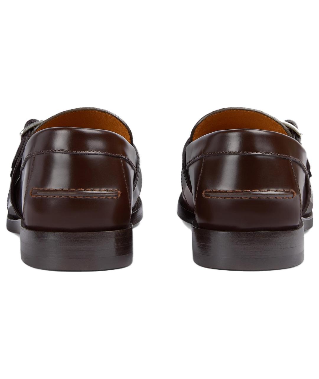 GUCCI Коричневые кожаные лоферы, фото 5