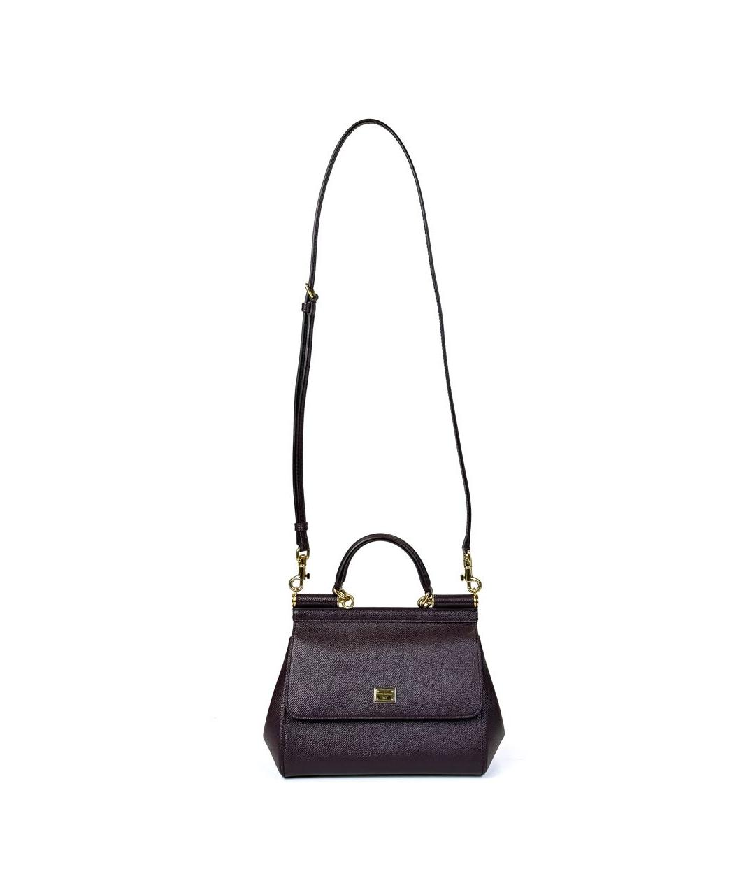 DOLCE&GABBANA Фиолетовая кожаная сумка с короткими ручками, фото 8