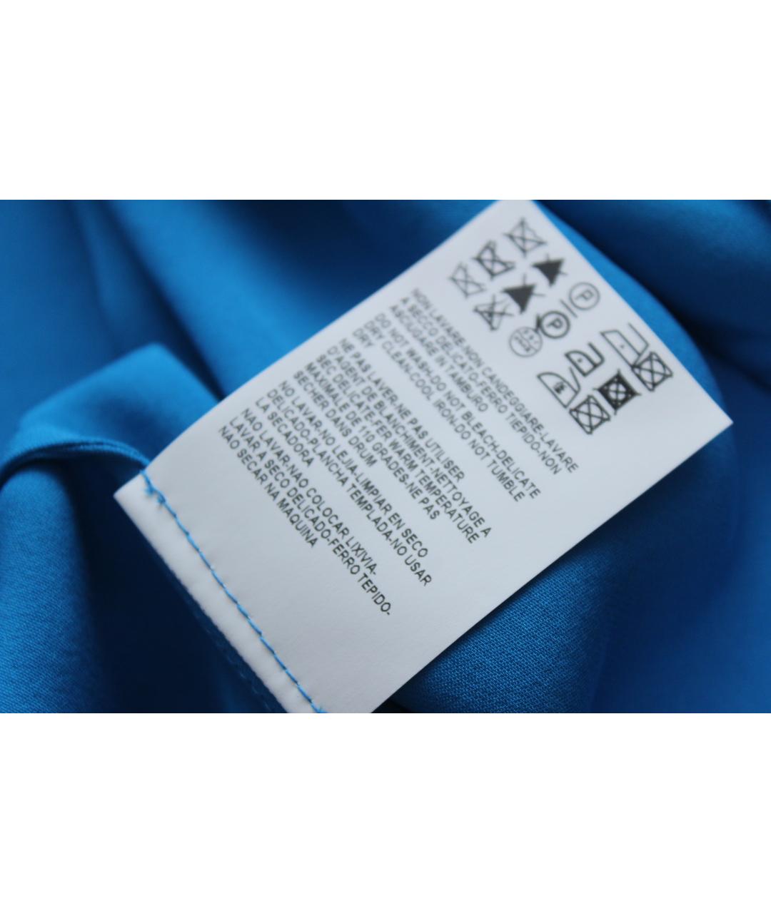 VERSACE Голубая шелковая блузы, фото 9